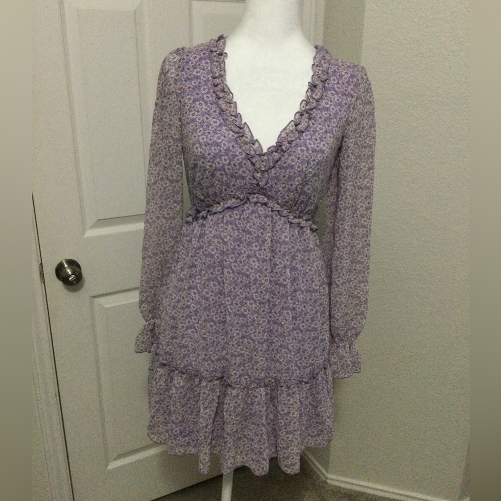 Allison & Kelly Purple Flower Spring Dress Size XS